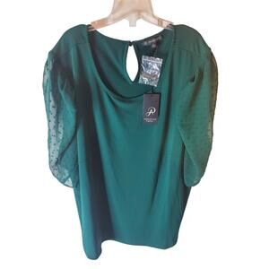 Adrianna Papell Botanical Garden Dark Dress blouse, NWT, 2X